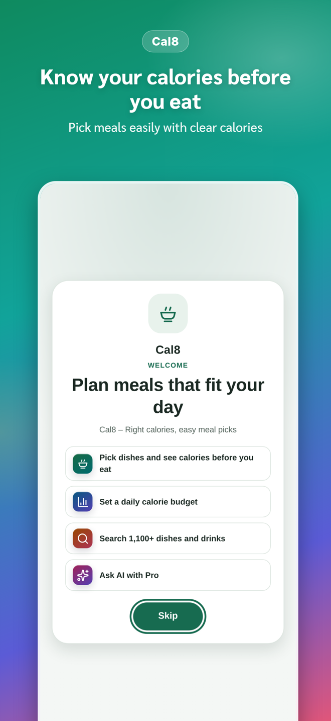 Cal8 welcome and daily planning preview