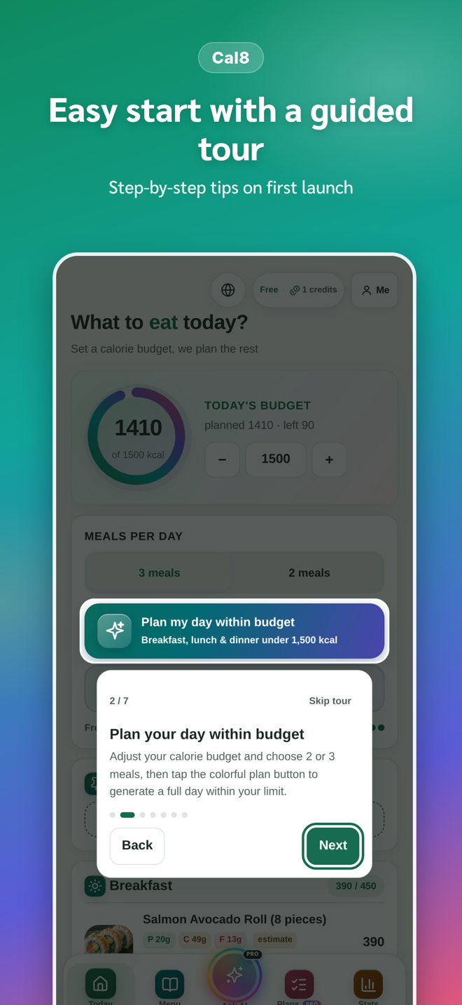 Cal8 guide to planning meals
